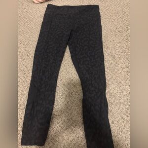 Black Patterned Active Leggings Lululemon